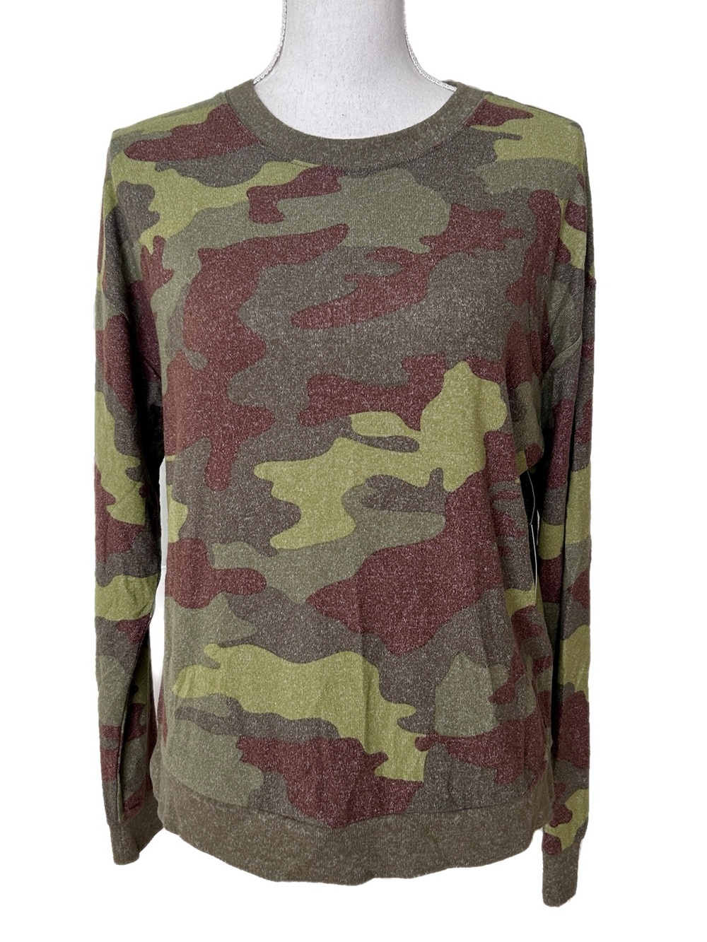Camouflage Long Sleeve Pajama Top Soft Cozy Lightweight XS Small New With Tags